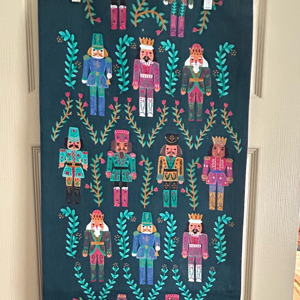 Anthropologie Nutcracker Holiday Table Runner 90”x 16”. EUC . Pls Read.